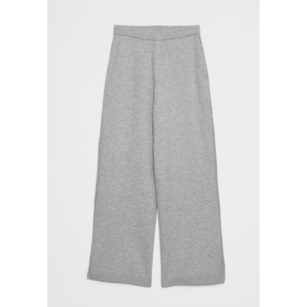 Banana Republic Wide Leg Mid Rise Pull On Sweater Pants Gray Ribbed Knit Sz S